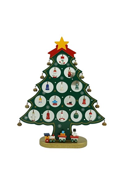 Rao Decoratiune Craciun, Brad, Verde, 15 Cavitati cu Ornamente, 25.5 Cm X 33 ...