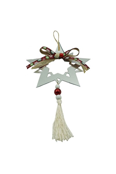 Rao Ornament Brad, Stea, Argintiu, Lucios, 14*26cm, Acril, Interior/ Exterior