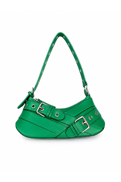 SHIKIRTI BAG STORE حقيبة كتف نسائية بتفاصيل مشبك حزام متقاطع مزدوج (29 سم * 1...