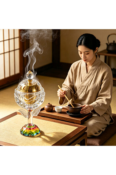 ARIANA Luxury Crystal Bakhoor Incense Burner with Gold Oud Bowl, Unique Color...