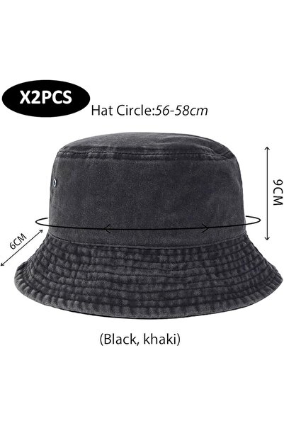 STARSTAR 2 washed denim hats, simple bucket hats, breathable sun hats, outdoo...