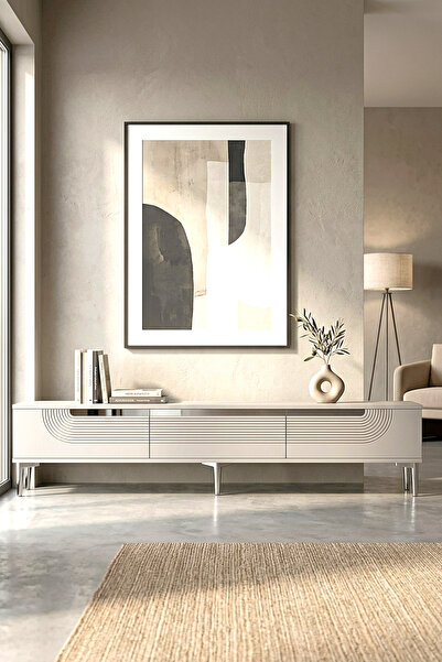 zetuna home TSA1805BS - TSA180 TV STAND, TV SEHPASI ve TV ÜNİTESİ BEYAZ - SIL...