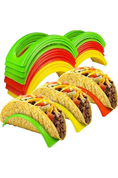 STARSTAR 12-Piece Colorful Plastic Taco Holder Stands - Tortilla, Burrito & H...