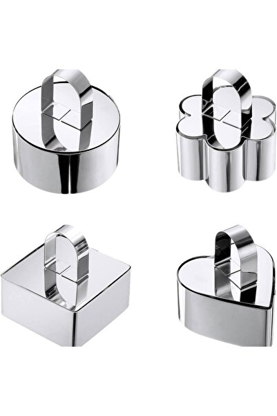 STARSTAR Adjustable stainless steel heart-shaped mousse and pudding molds, re...