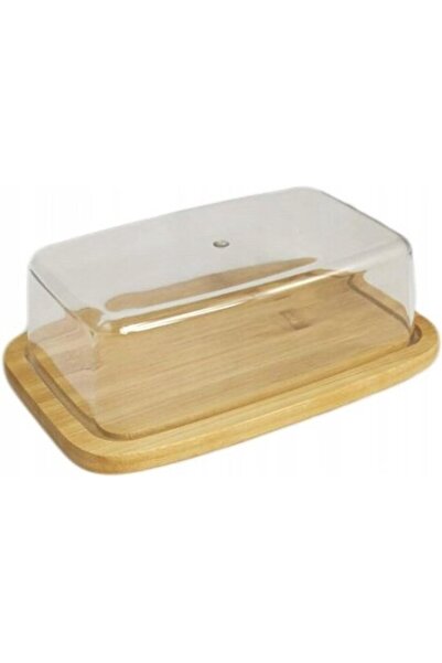 STARSTAR Transparent plastic bamboo butter dish tray - kitchen accessory