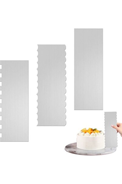 STARSTAR 3-Piece Stainless Steel Cake Smoothing Set, Professional Dough Scrap...