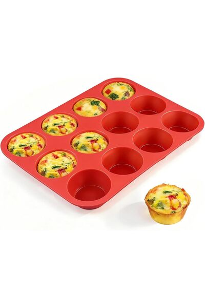 STARSTAR 12-Cup Silicone Muffin Pan - Non-stick Cupcake Pan (1 piece) Regular...