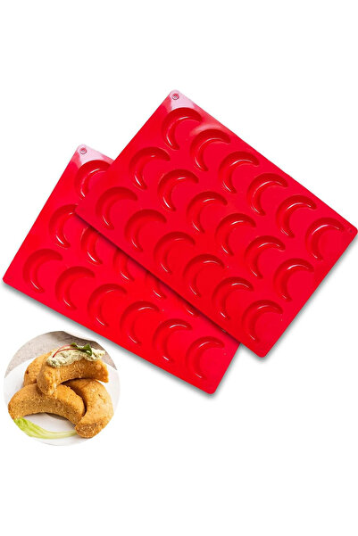 STARSTAR 2-Pack Silicone Crescent Cookie Cutters, Vanilla Crescent Molds and ...