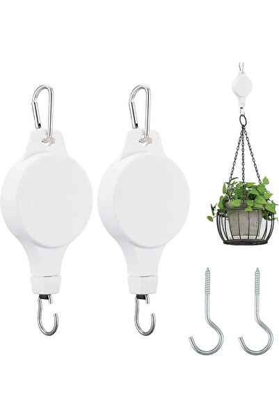 STARSTAR A set of 2 flower pot hooks, a telescopic flower pot hanger, adjusta...