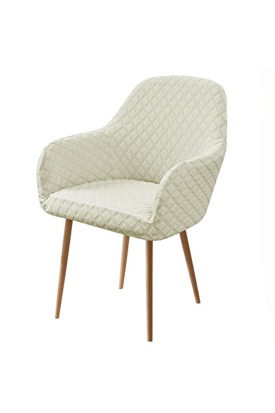 STARSTAR Modern Curved Back Dining Chair Cover Armrests Elastic Jacquard Wove...