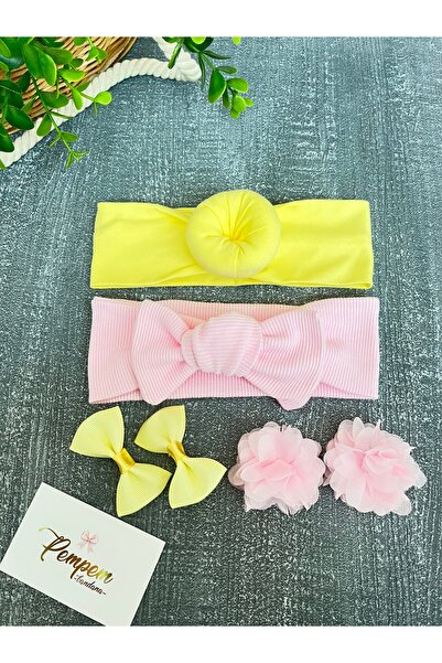 pempem bandana مجموعة باندانا ومشبك شعر للبنات الصغيرات