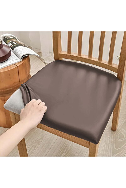 STARSTAR Waterproof PU Leather Dining Chair Covers 4-Piece Elastic Kitchen Pr...