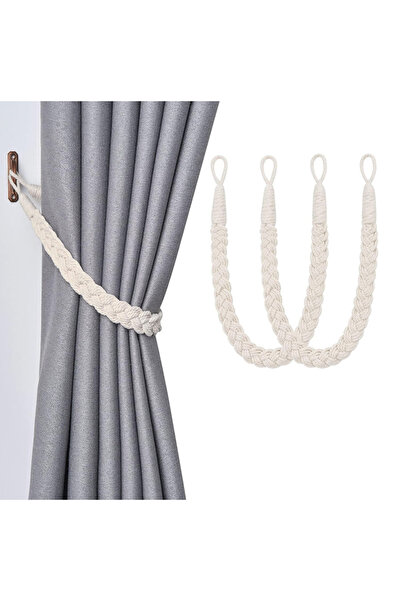 STARSTAR 3-Piece Natural Cotton Rope Curtain Tieback Set - Curtain Decor - So...