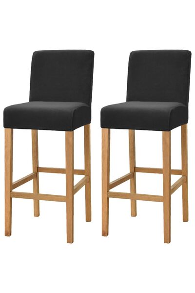 Morvena Picks Set de 2 huse elastice pentru scaune de bar cu spătar, cu croia...