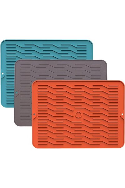 STARSTAR Suitable for Draining Mat Silicone 3 Pieces for Dishes Non-Slip Wate...