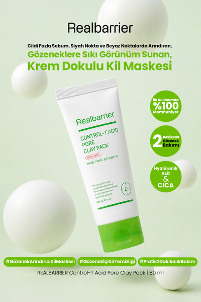 Real Barrier Anti-Oversized Sebum and Blackhead Cream Textured Clay Mask Real...