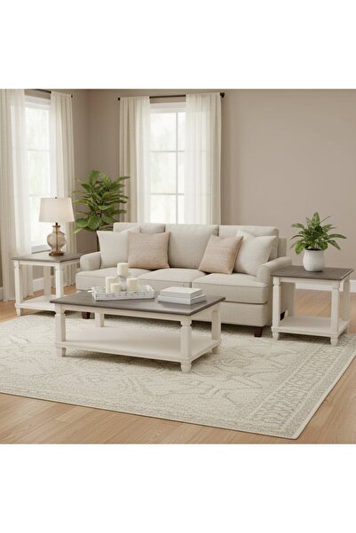 Ashley Furniture طاولة دوفينفوردت (مجموعة من 3 قطع)
