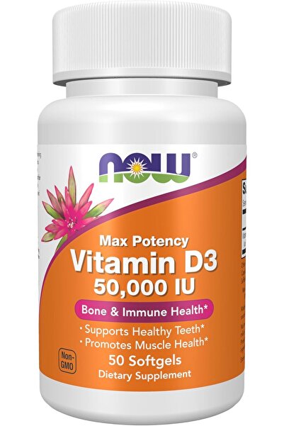 Now VitamnD3, 50,000 IU 50 Softgels Usa Menşeii DaphneLabs
