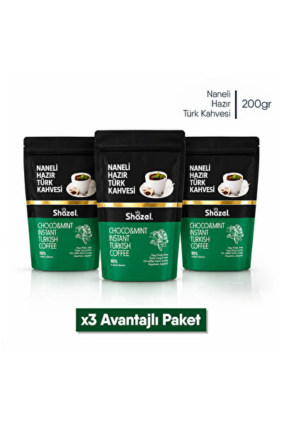 Shazel Instant Turkish Coffee with Mint |   Doypack |   200 Grams |   3 Pieces