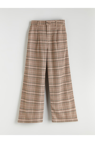 LC Waikiki Elasticated Waist Plaid Girls' Trousers
