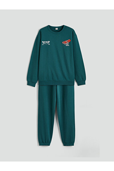 LC Waikiki Printed Boys' Tracksuit Set