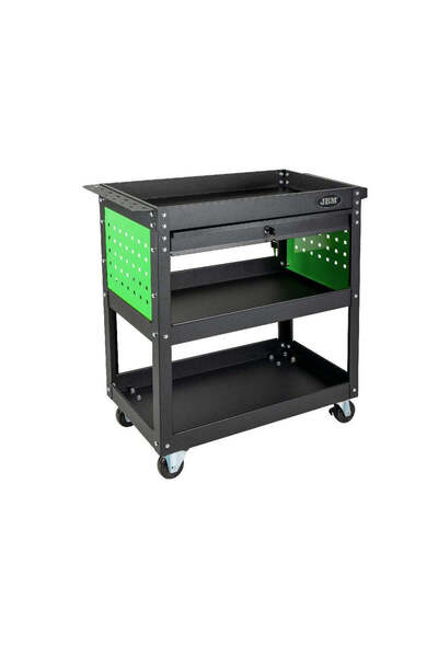 JBM 54499 Количка за инструменти, мобилна, с 3 рафта и 1 заключващ се чекмедж...