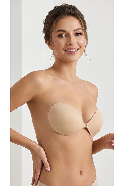 Urrenn Reinforced Adhesive Strapless Evening Dress Bra - Plumping, Push-Up, G...