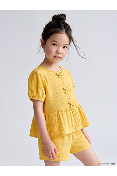 LC Waikiki Lcw Kids Yellow Bowknot Girls' Set