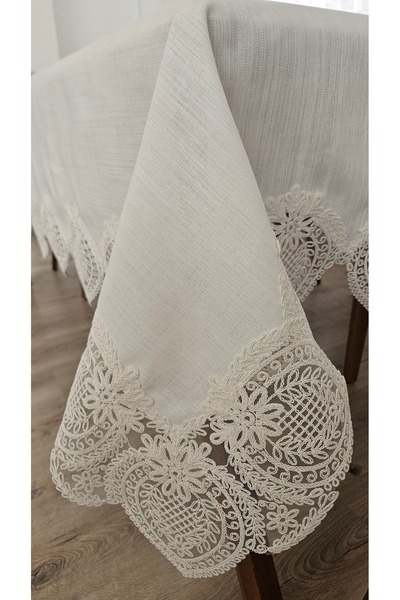 ZESA HOME مفارش طاولة من الكتان الفرنسي بدون ألم من جاردينيا - 100x300...160x500