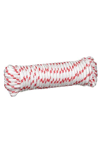 BAMI NETWORK Snur universal poliester alb rosu 15 m x 8 mm gradinarit