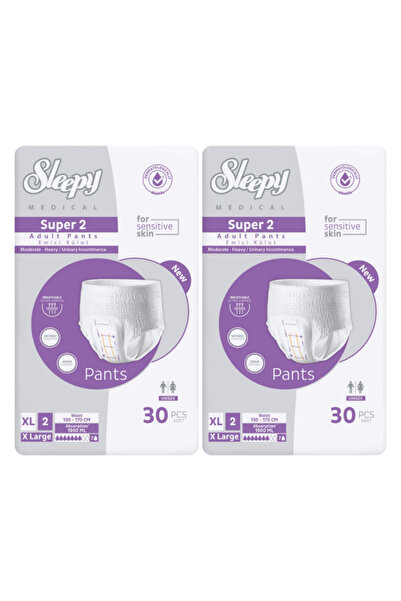 Sleepy Süper2 Emici Külot XL Beden 2 Paket 60 Adet