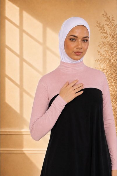 MORESUN Turtleneck Neck Collar Sleeveless Top - Lycra Women's Body Hijab Crop Bolero