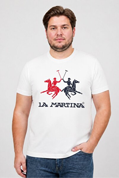 La Martina Men Crew Neck Short Sleeve Graphic Print T-Shirt, White