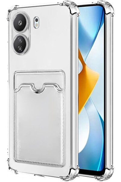 Poco X7 Pro Uyumlu Kamera Korumalı Kartlıklı Köşeleri Airbag Tasarımlı Darbe Önleyici Şeffaf