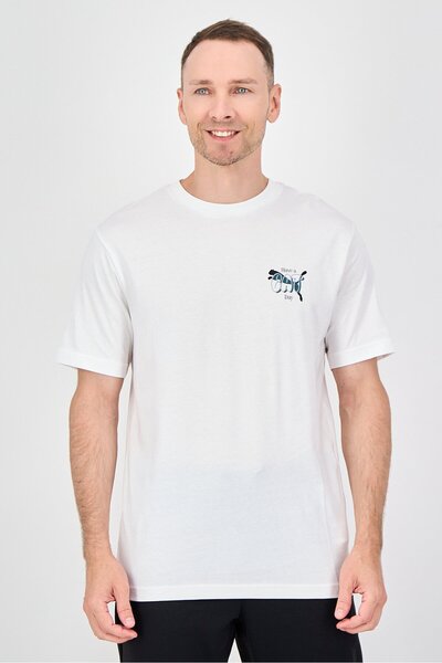 Puma Men Relaxed Fit Short Sleeve Outdoor T-Shirt, White