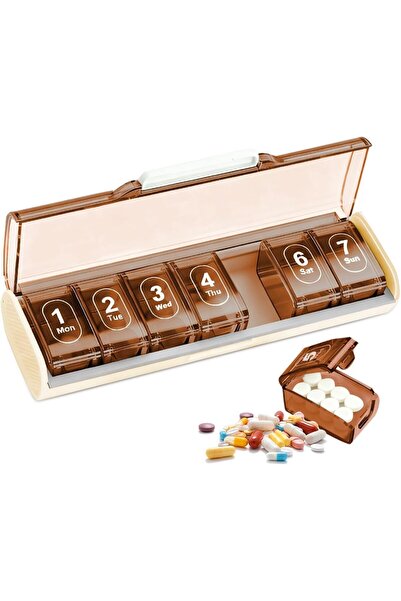 STARSTAR Two 7-day pillboxes, 7-compartment pillboxes - white