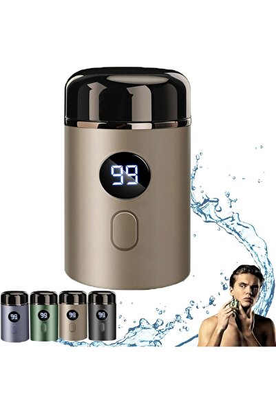 STARSTAR Mini portable electric shaver with spare head, men's grooming, brown...