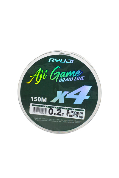 RYUJI AJI GAME 4X، 150 متر، خيط أخضر داكن