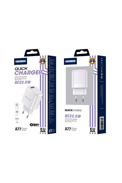 JELLICO A77 22.5W 1Xusb Qc3.0 Încărcător de perete pentru Apple Lightning