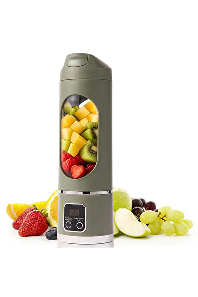 STARSTAR Green 7.4V juicer, portable juicer, 400ml capacity, USB rechargeable...