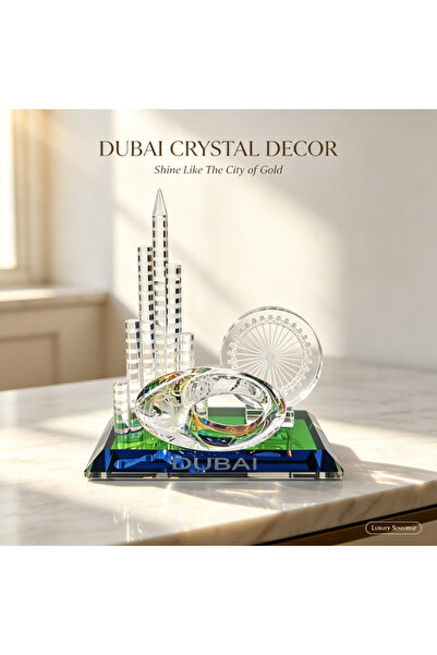 ARIANA Modern Crystal Dubai Cityscape Figurine, Luxury Home Decor with Famous...