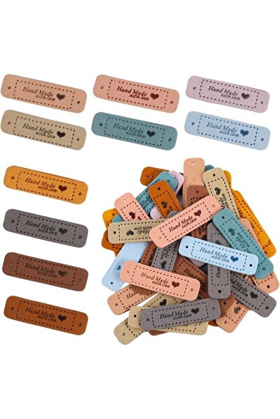 OEM 50 Etichete Lucrate Manual - Etichete din Piele Lucrate Manual pentru Cus...