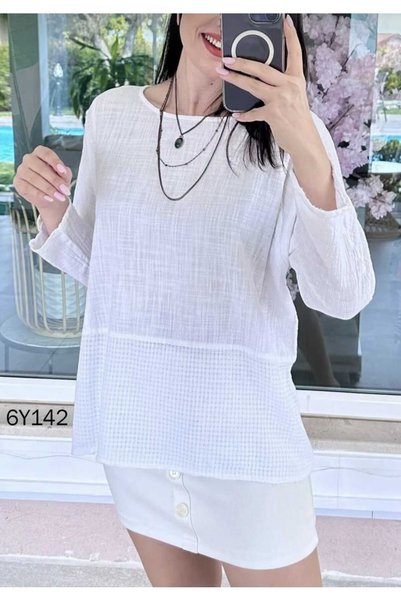 VIORA FASHION Skirt Cage Fabric Linen Blouse