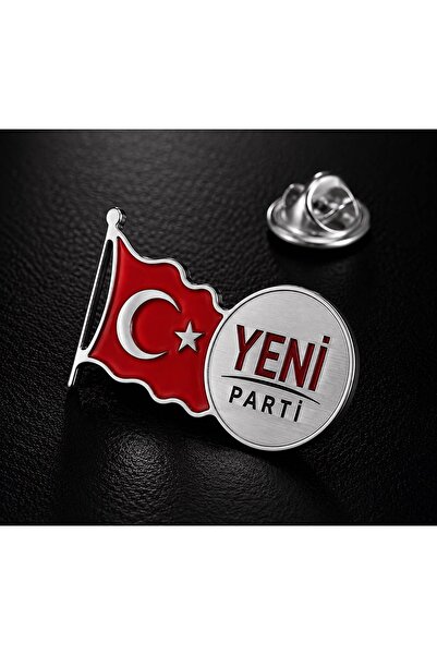 Kuyumcudan Yeni Parti Bayraklı Gümüş Kaplama Yaka Rozeti