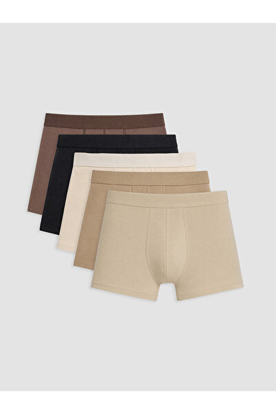 LC Waikiki Rmz Gi̇yi̇m Farkiyla Cotton Flexible Men's Boxer 5-Pack