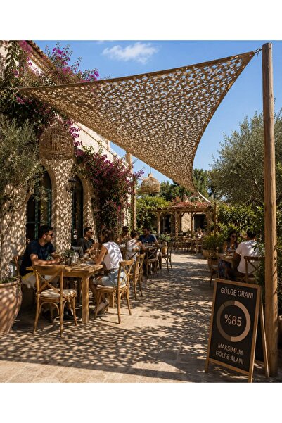 pamukkale branda Üçgen Gölgelik Tente Lazer Kesim Kamuflaj Gölgelik 3,60 x 3,...