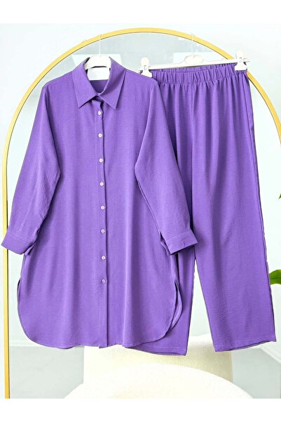 modasindoma Costum de damă cu pantaloni Ayrobin, mov