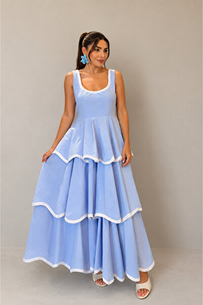 My Blog Blue Layered Dress - 1070