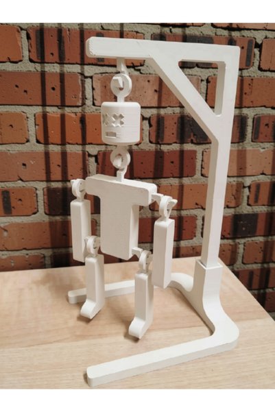 Fullment 3D White Man Hangman Special for Game Enthusiasts |   Traditional Board Game – Fun Word Guessing Game with Figures White