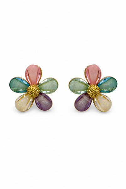 Jack Ferrero Colorful Floral Design Bijoux Stud Earrings - Stylish and Vibran...